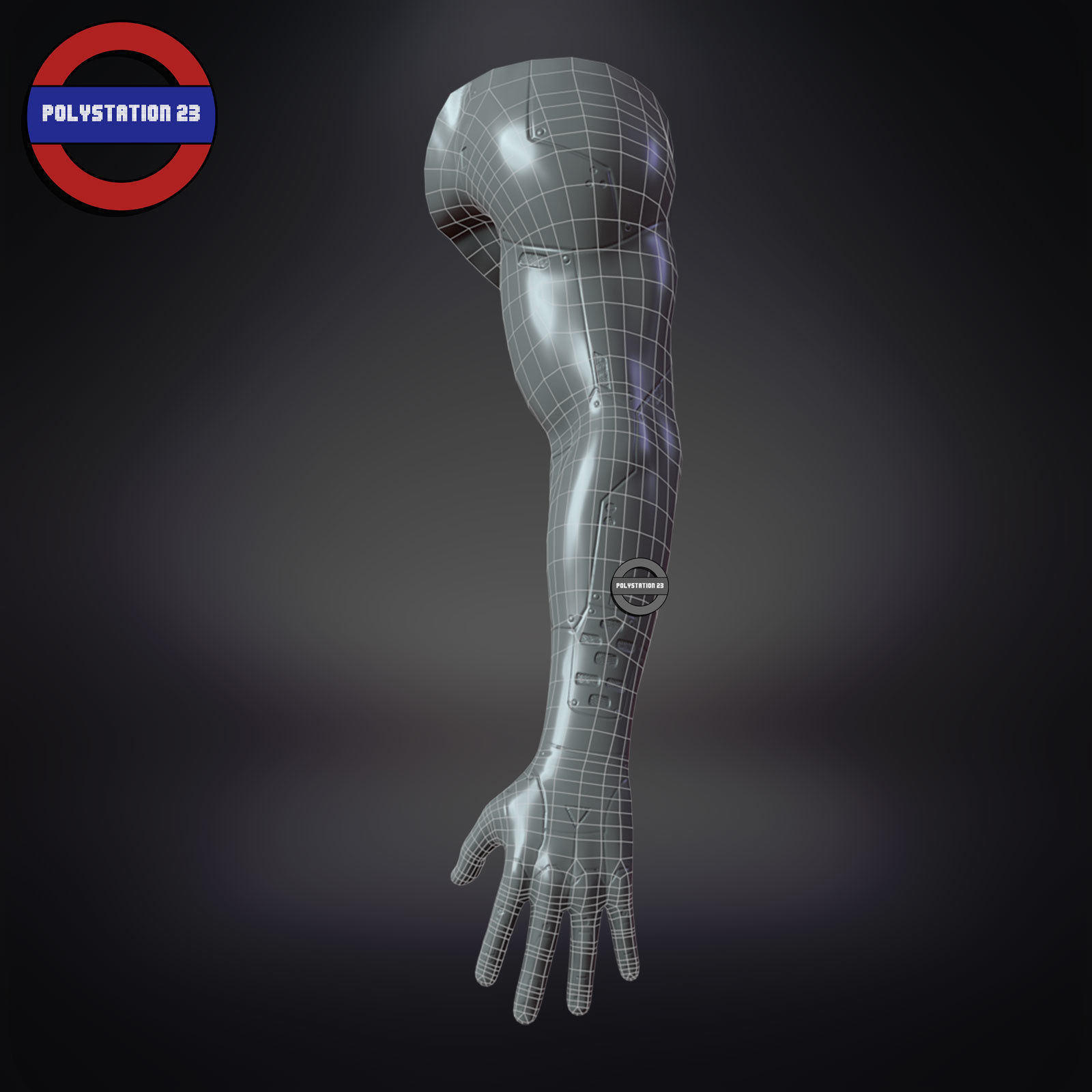 sci fi arm cyborg v5 game ready Low-poly 3D model_15