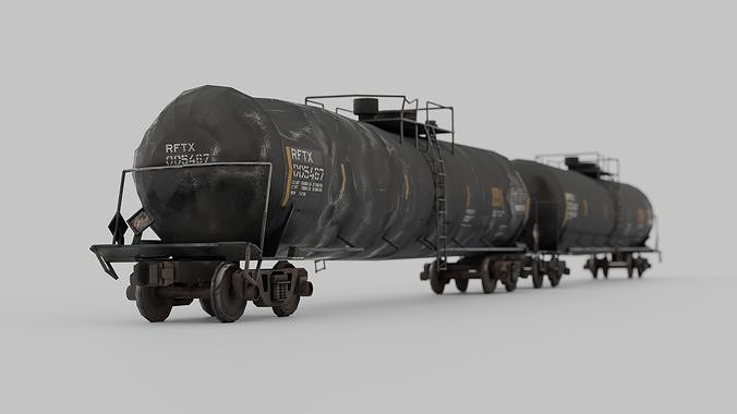 Train tank damage and clean High quality model 3D model