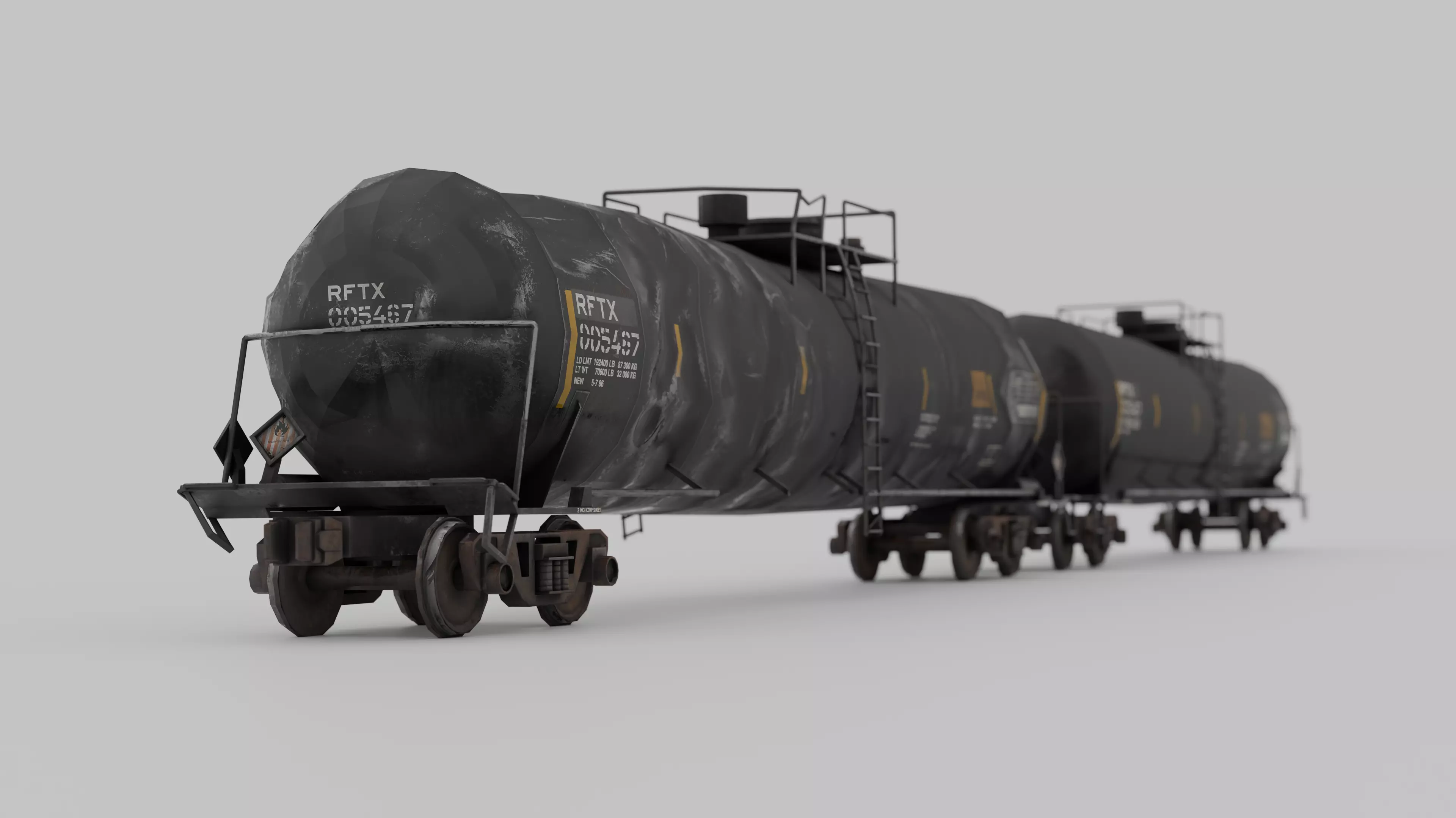 Train tank damage and clean High quality model 3D model_0