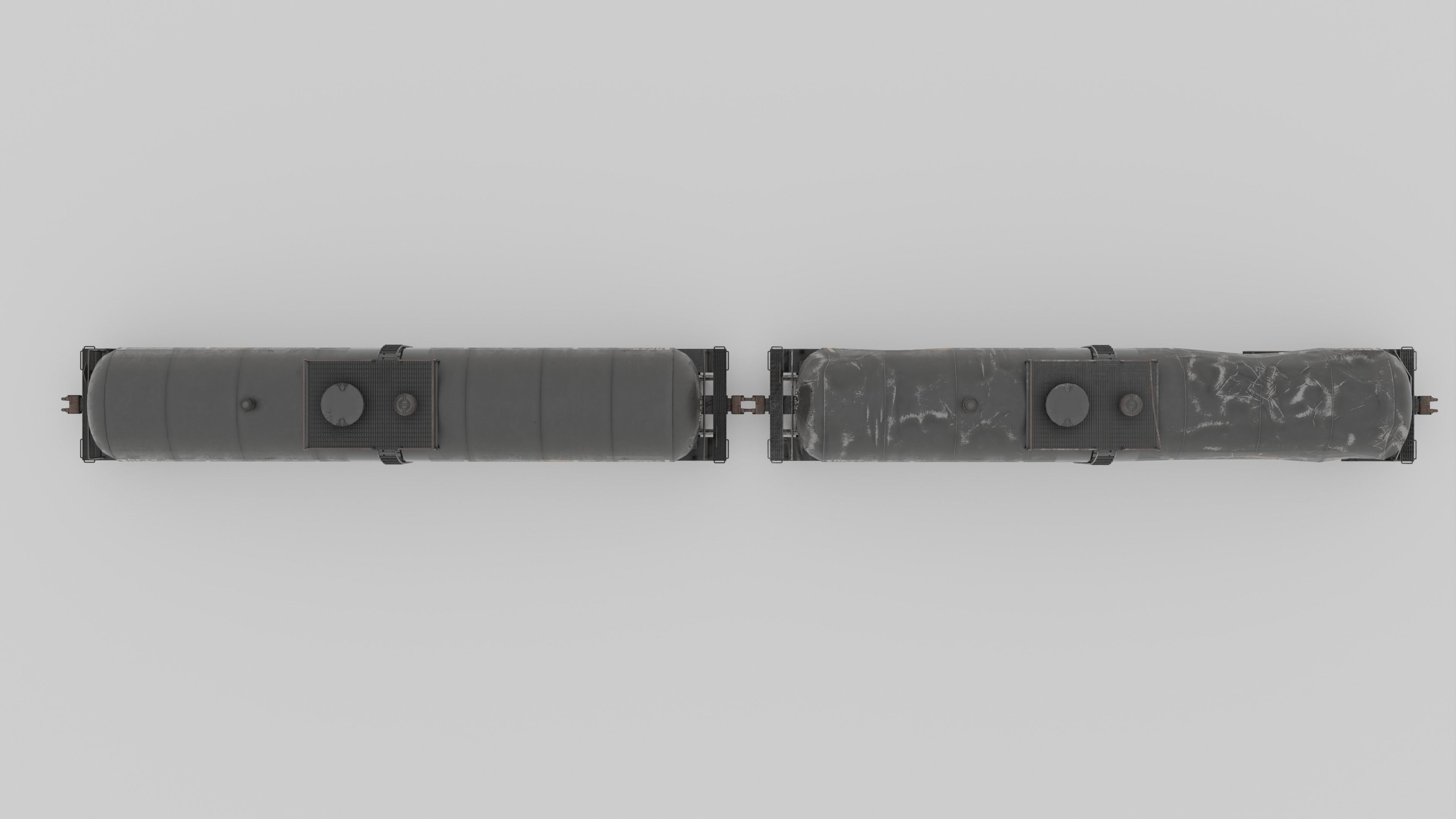 Train tank damage and clean High quality model 3D model_3
