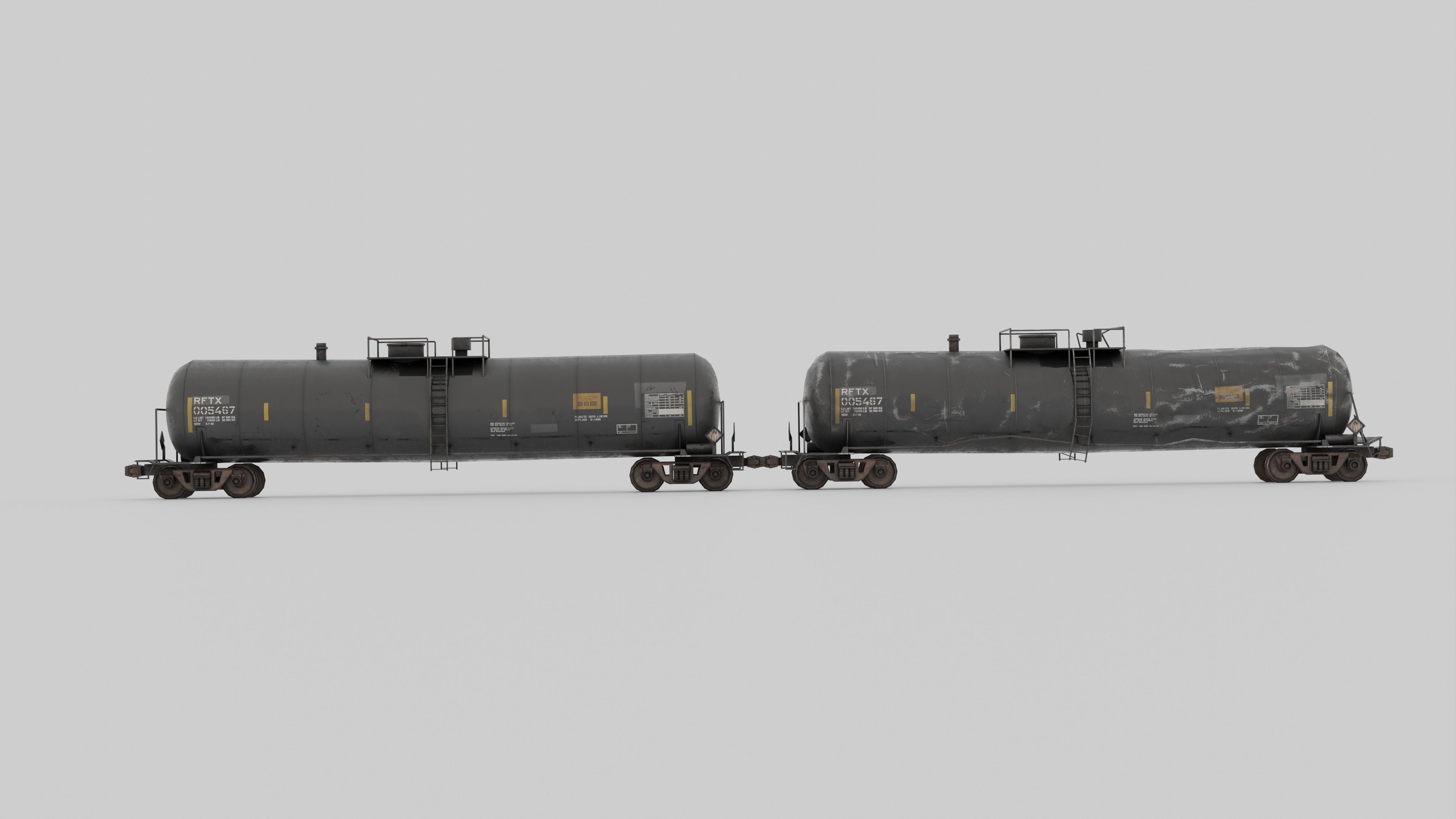 Train tank damage and clean High quality model 3D model_2