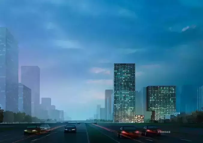 SU model of the modern office building of the CGN Tower 3D model