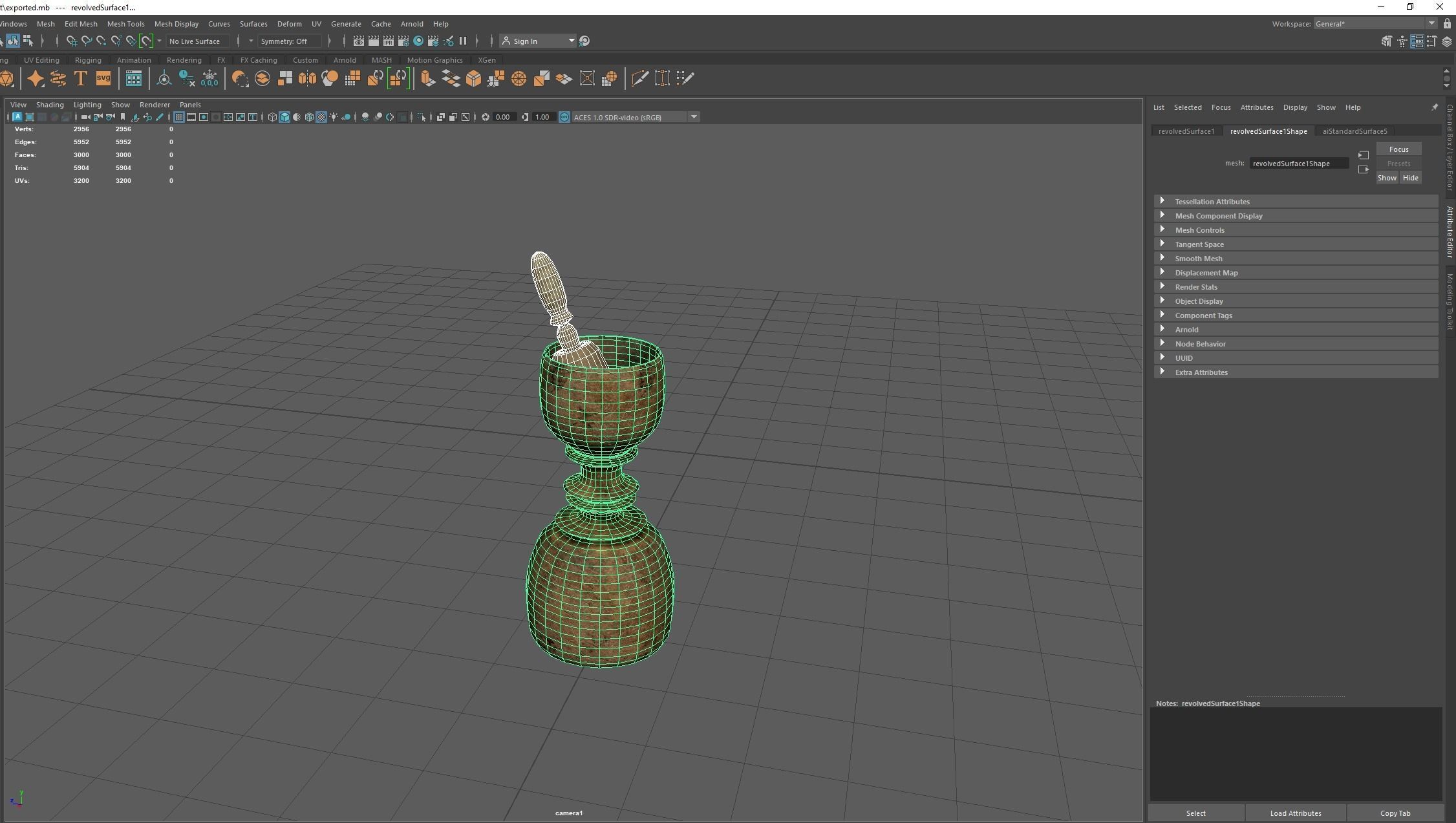 mortar and pestle Low-poly 3D model_8