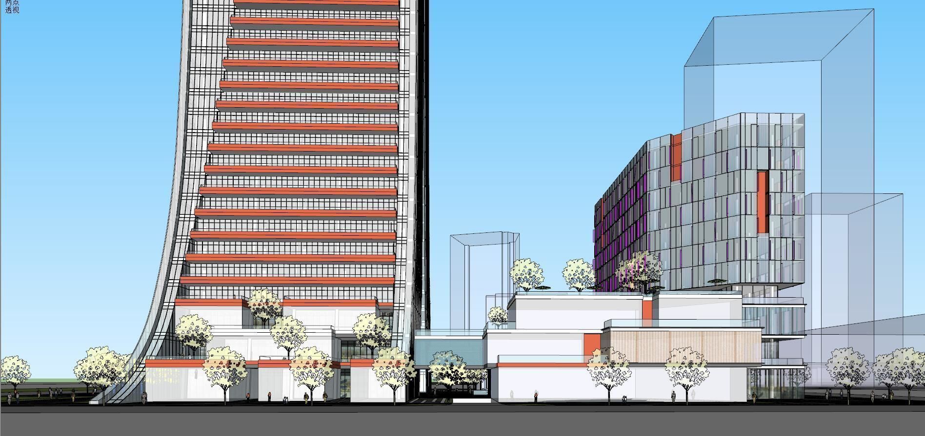 SU model of high-rise modern CCCC office building 3D model_10