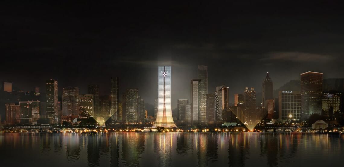 SU model of high-rise modern CCCC office building 3D model_1