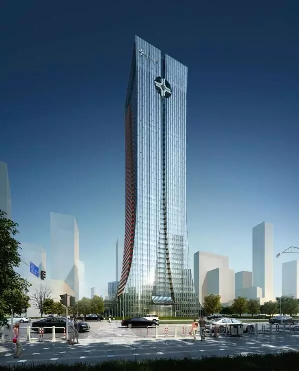 SU model of high-rise modern CCCC office building 3D model_0