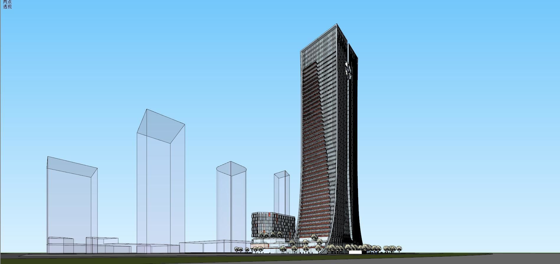 SU model of high-rise modern CCCC office building 3D model_6