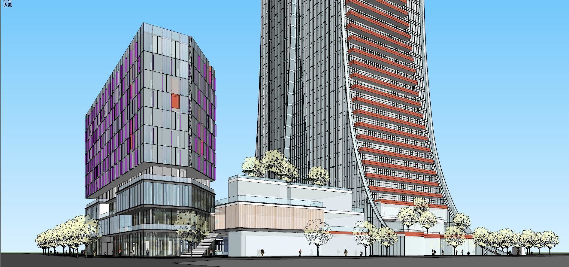 SU model of high-rise modern CCCC office building 3D model_9