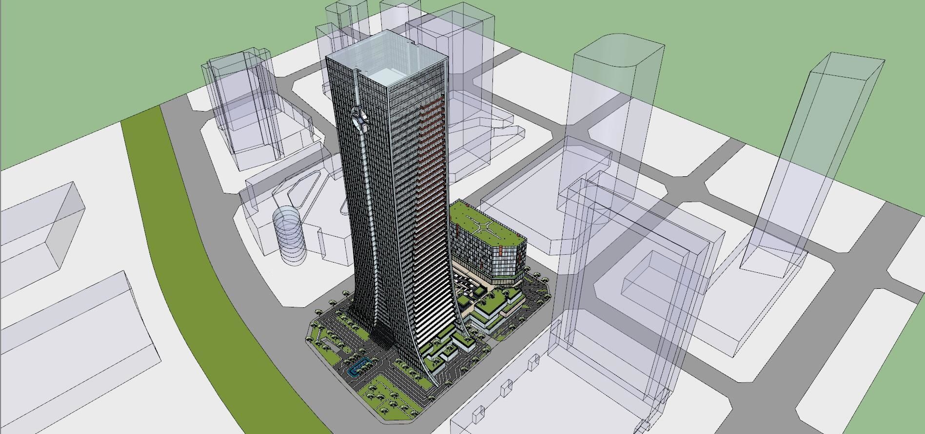 SU model of high-rise modern CCCC office building 3D model_8