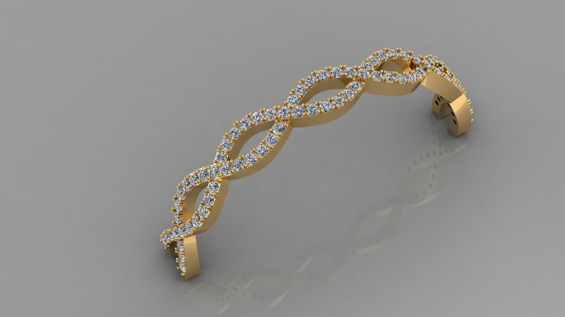 Twist Bangle 3D print model_1