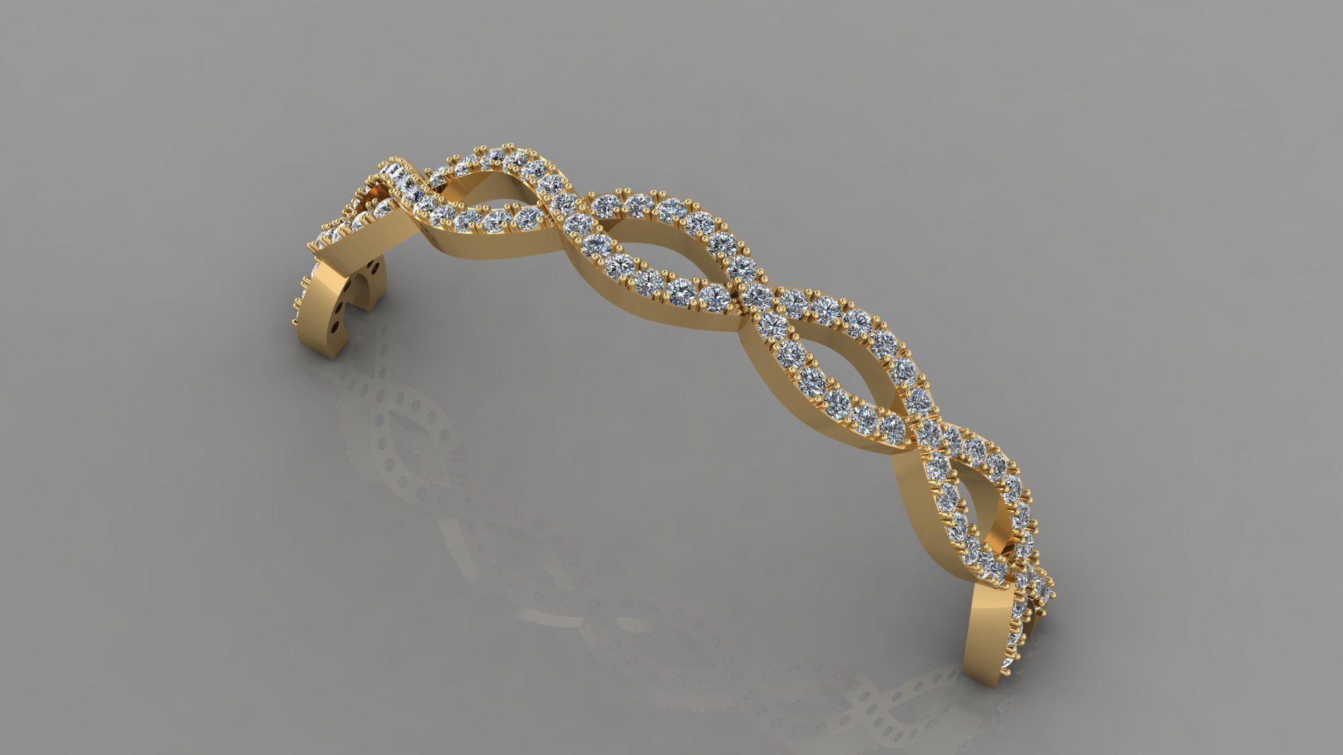 Twist Bangle 3D print model_2