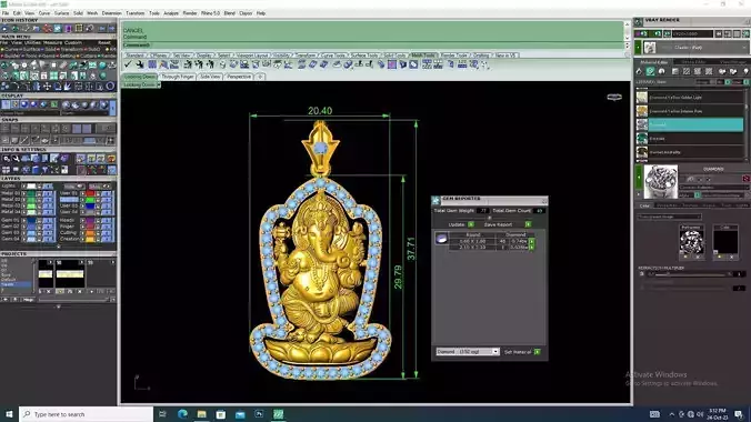 Hindu God Ganesha Pendant 
