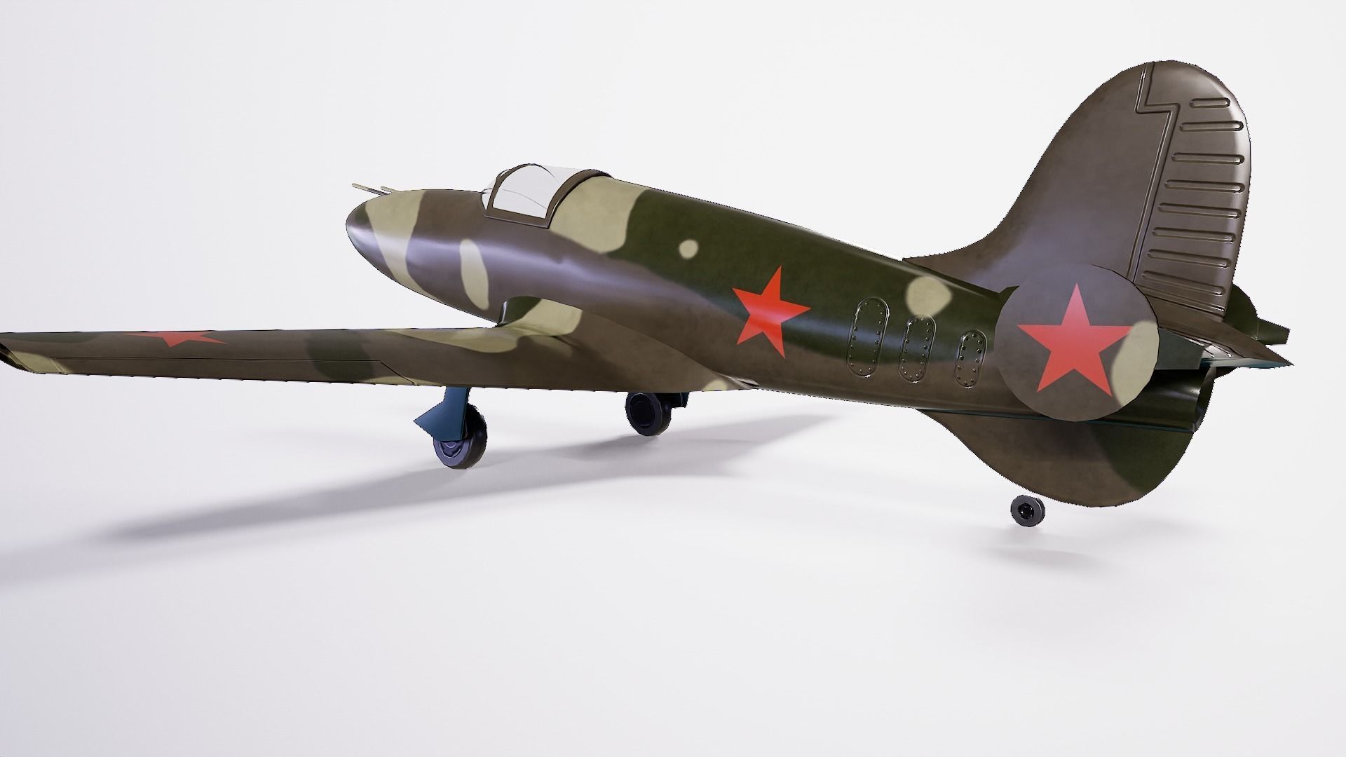 Jet fighter BI-1 Low-poly 3D model_2