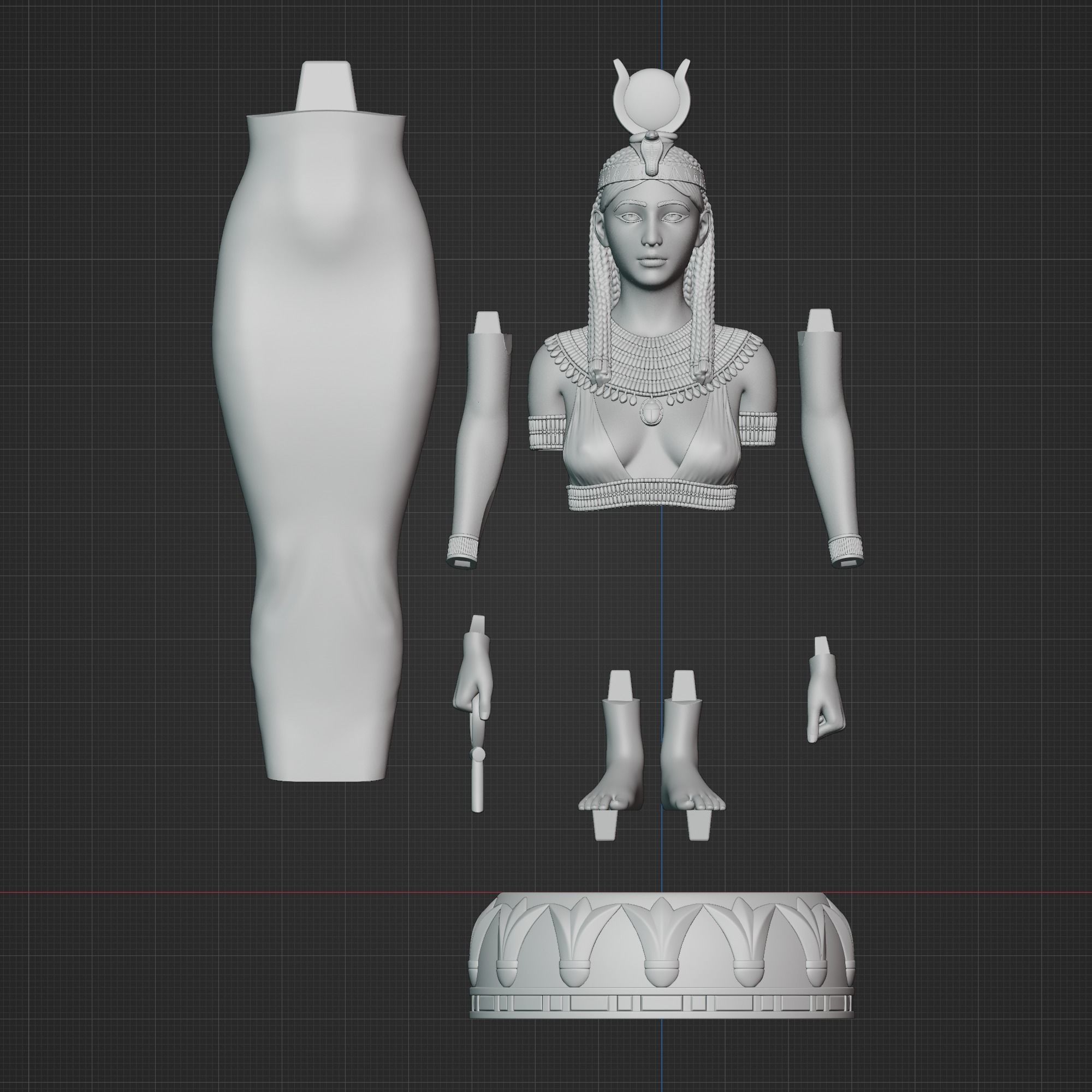Isis standing figure 3D print model_19