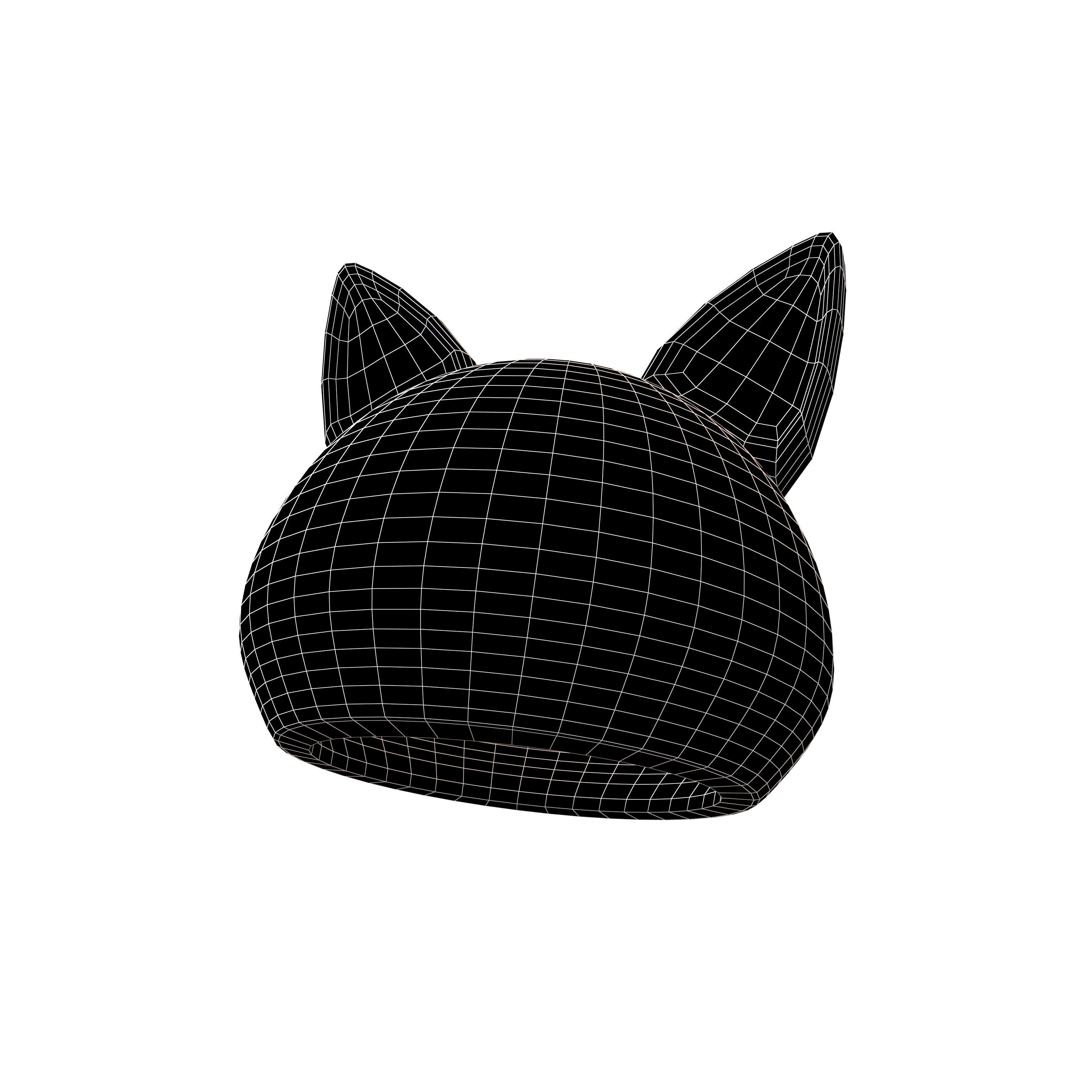 Fox Ear Hat V1 002 Low-poly 3D model_6