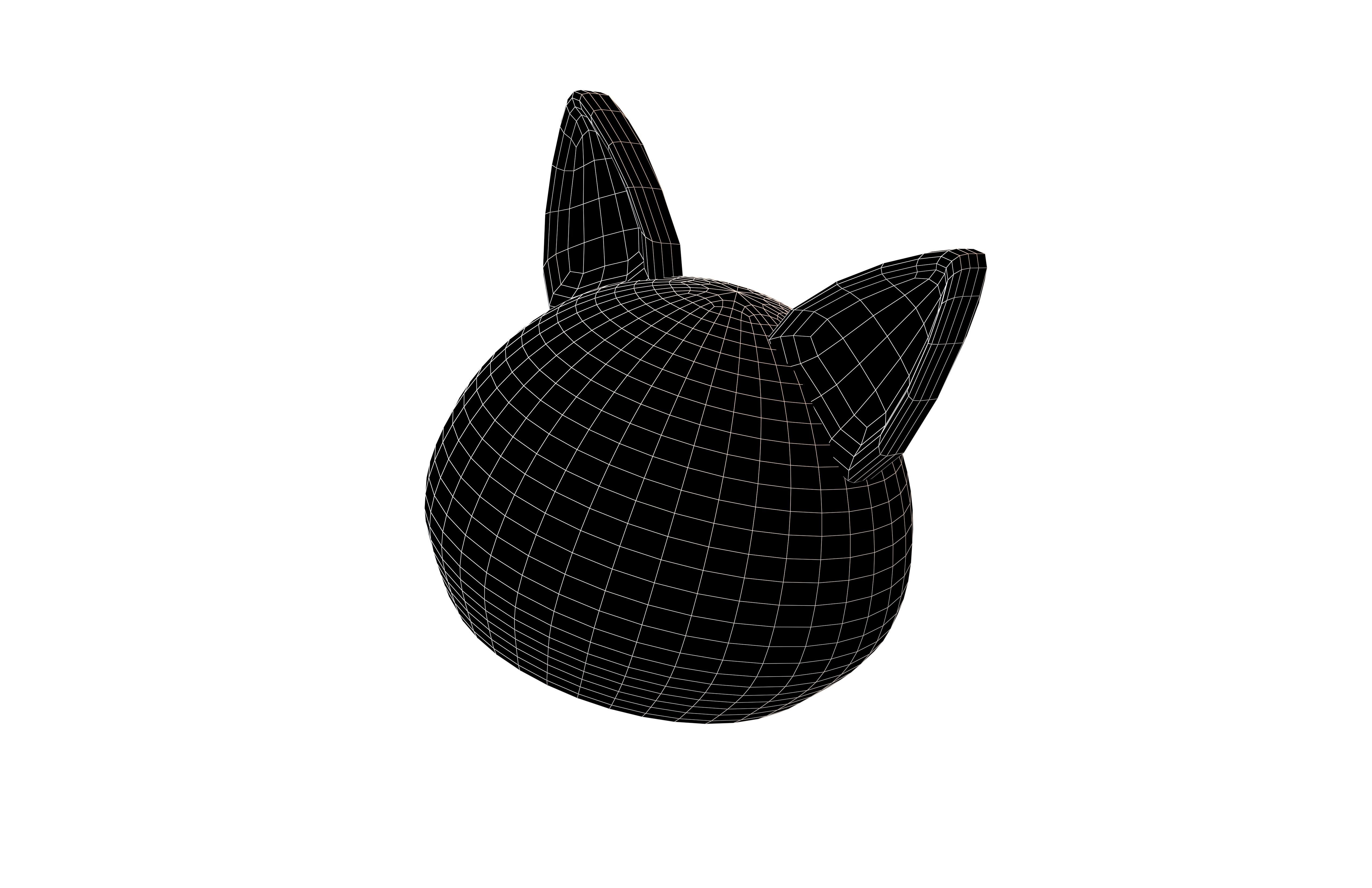 Fox Ear Hat V1 002 Low-poly 3D model_4