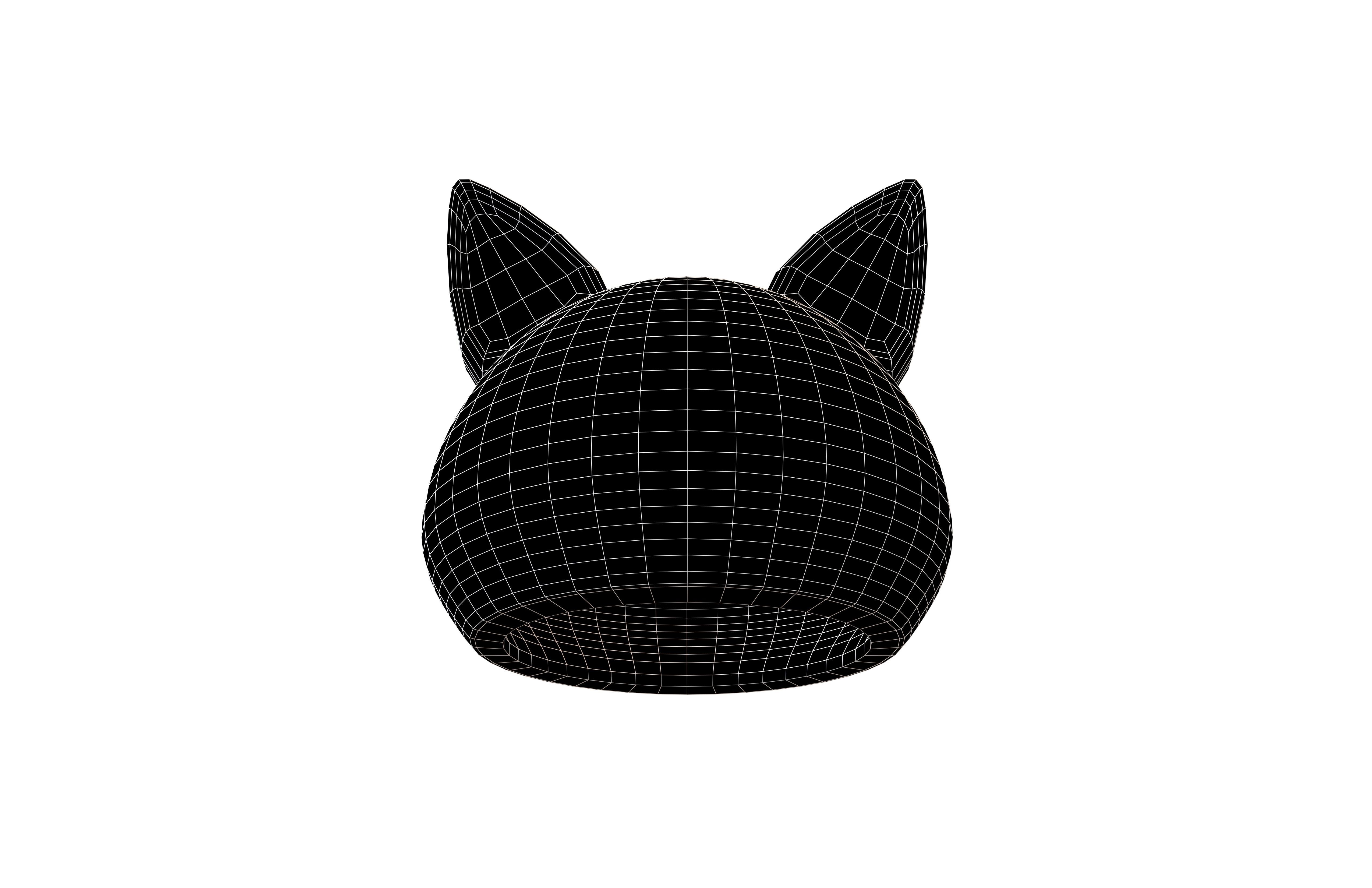 Fox Ear Hat V1 002 Low-poly 3D model_7