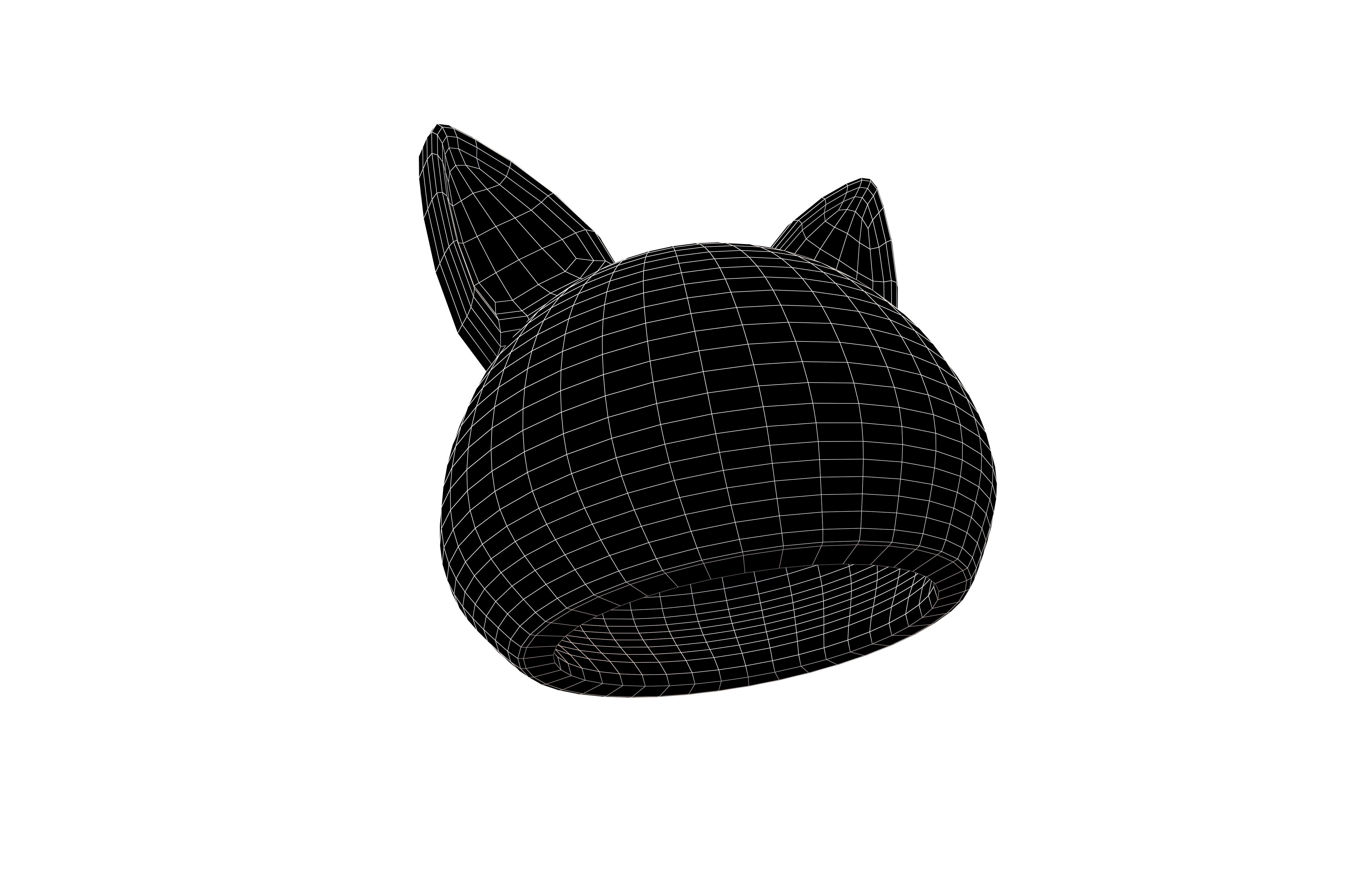 Fox Ear Hat V1 002 Low-poly 3D model_5