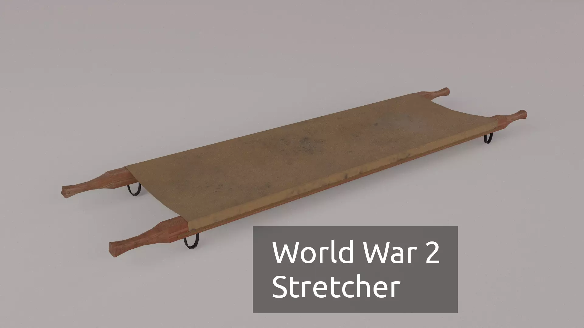 British World War 2 Field Stretcher Low-poly 3D model_0