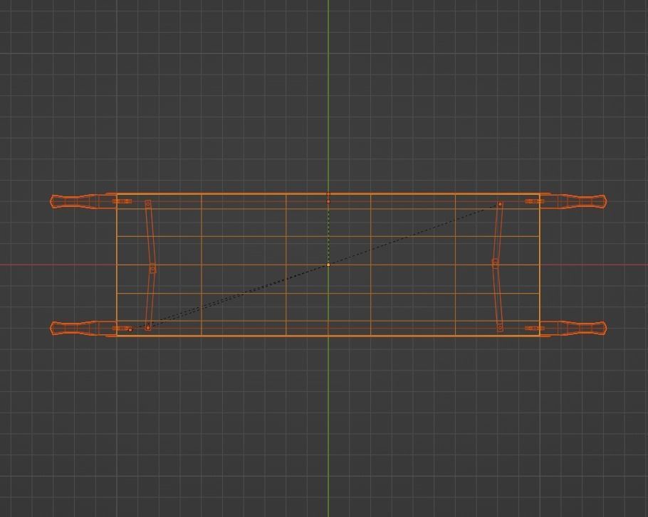 British World War 2 Field Stretcher Low-poly 3D model_3