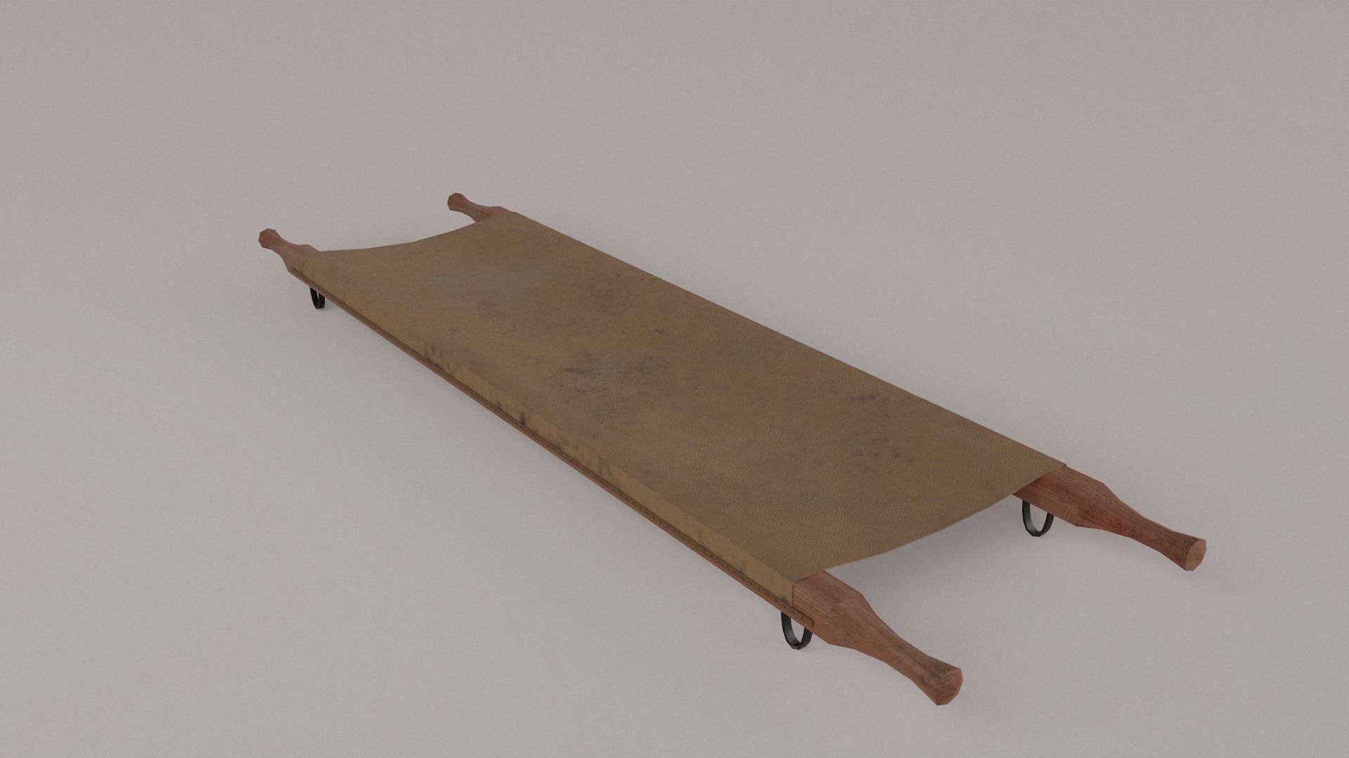 British World War 2 Field Stretcher Low-poly 3D model_1