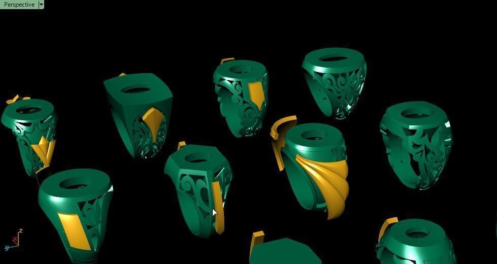 20 men signet silver ring with plexus 3D print model_6