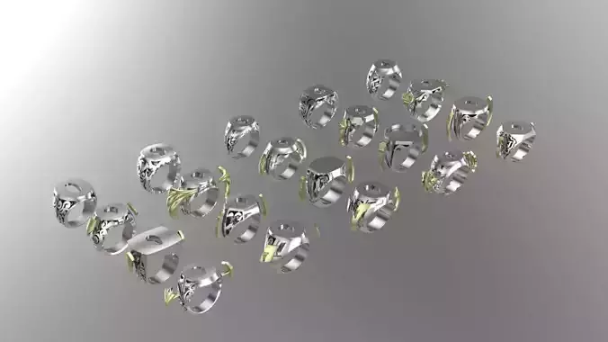 20 men signet silver ring with plexus