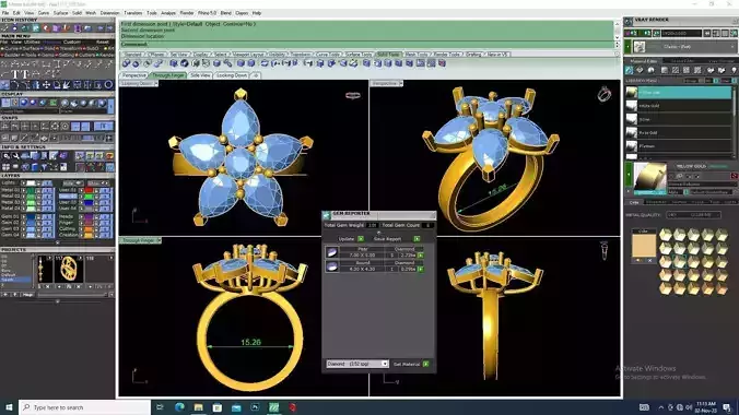 Women Side Stone Ring R10