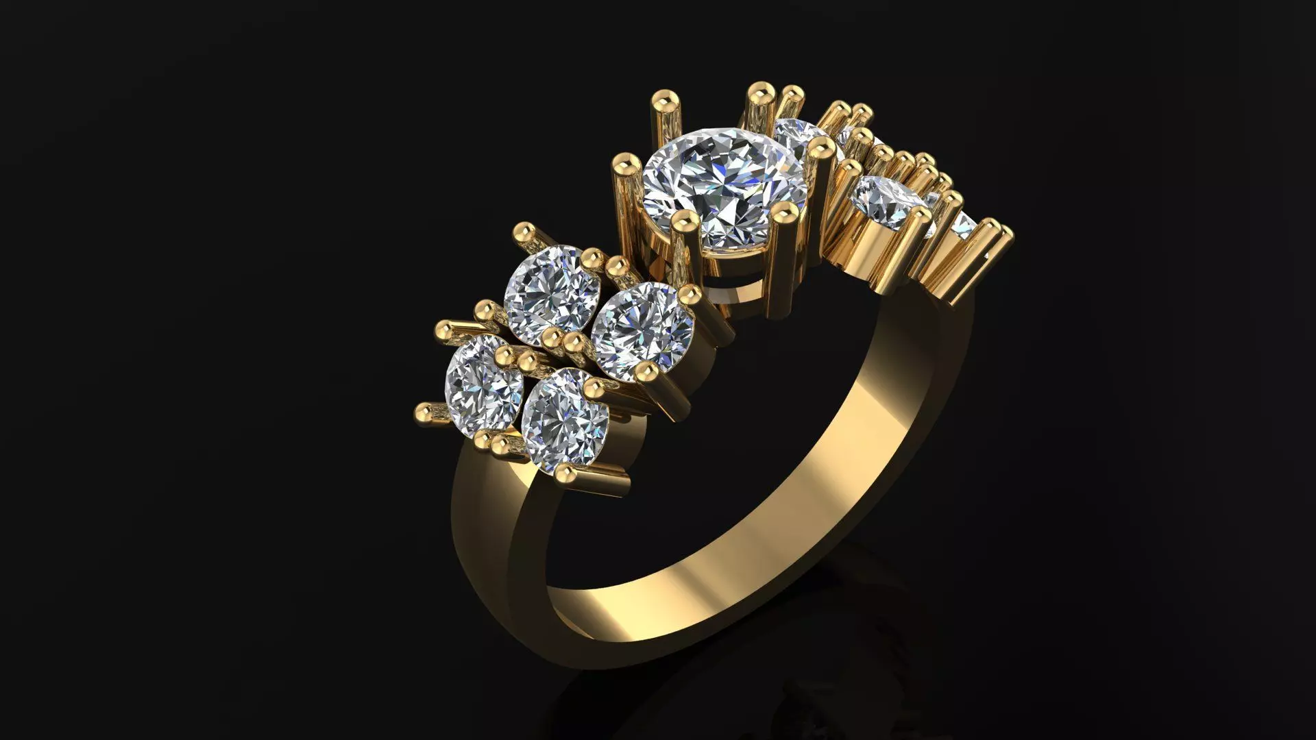 Precious Diamond Ring 3D print model_0