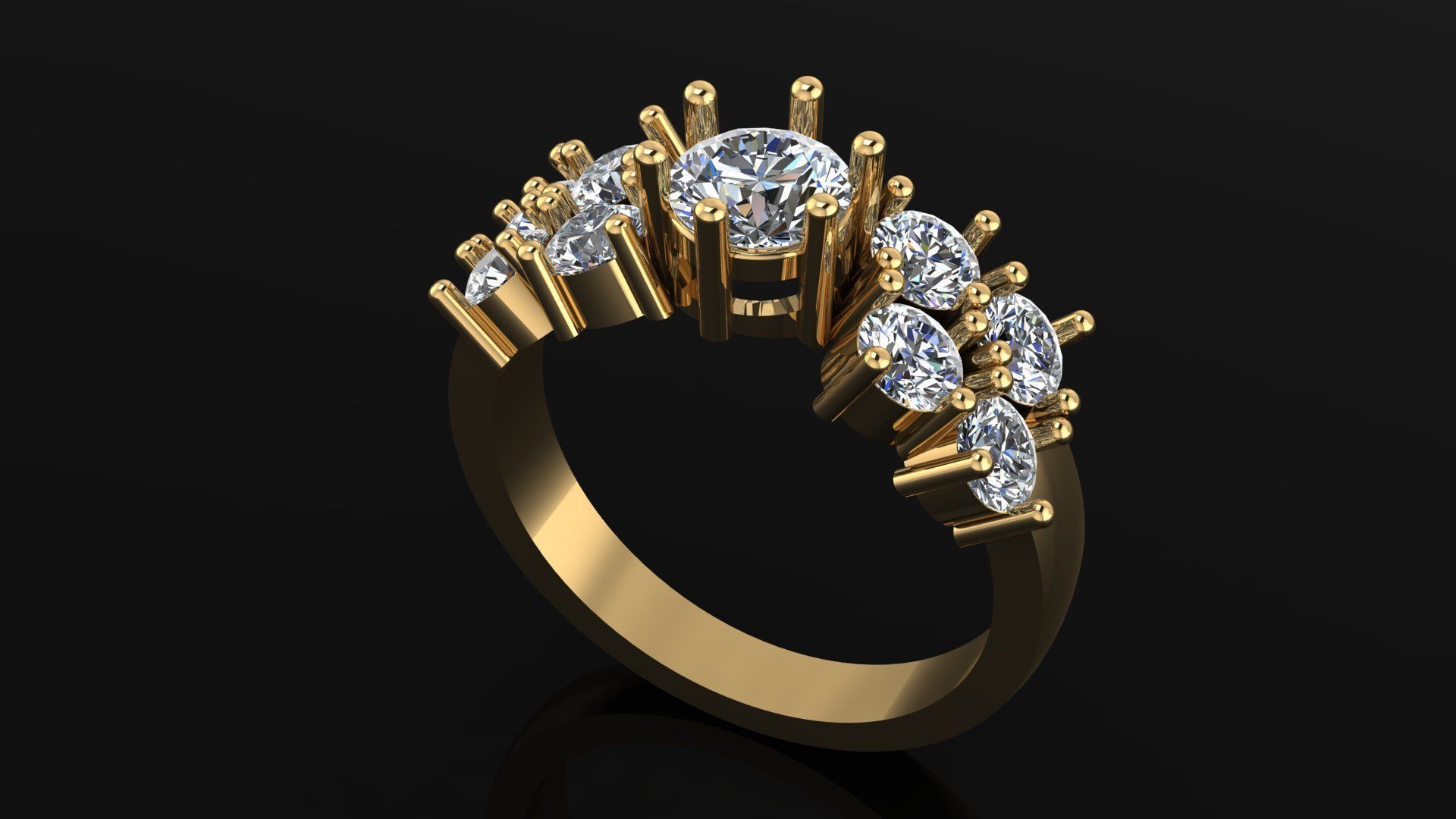 Precious Diamond Ring 3D print model_1