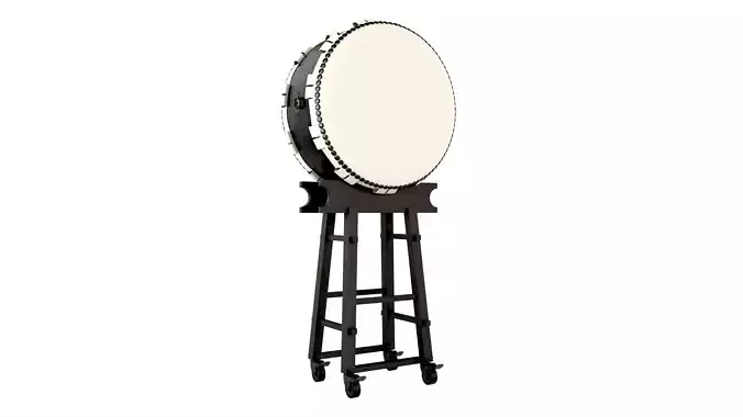 Japanese Taiko Ohira Drum on Stand 3D model