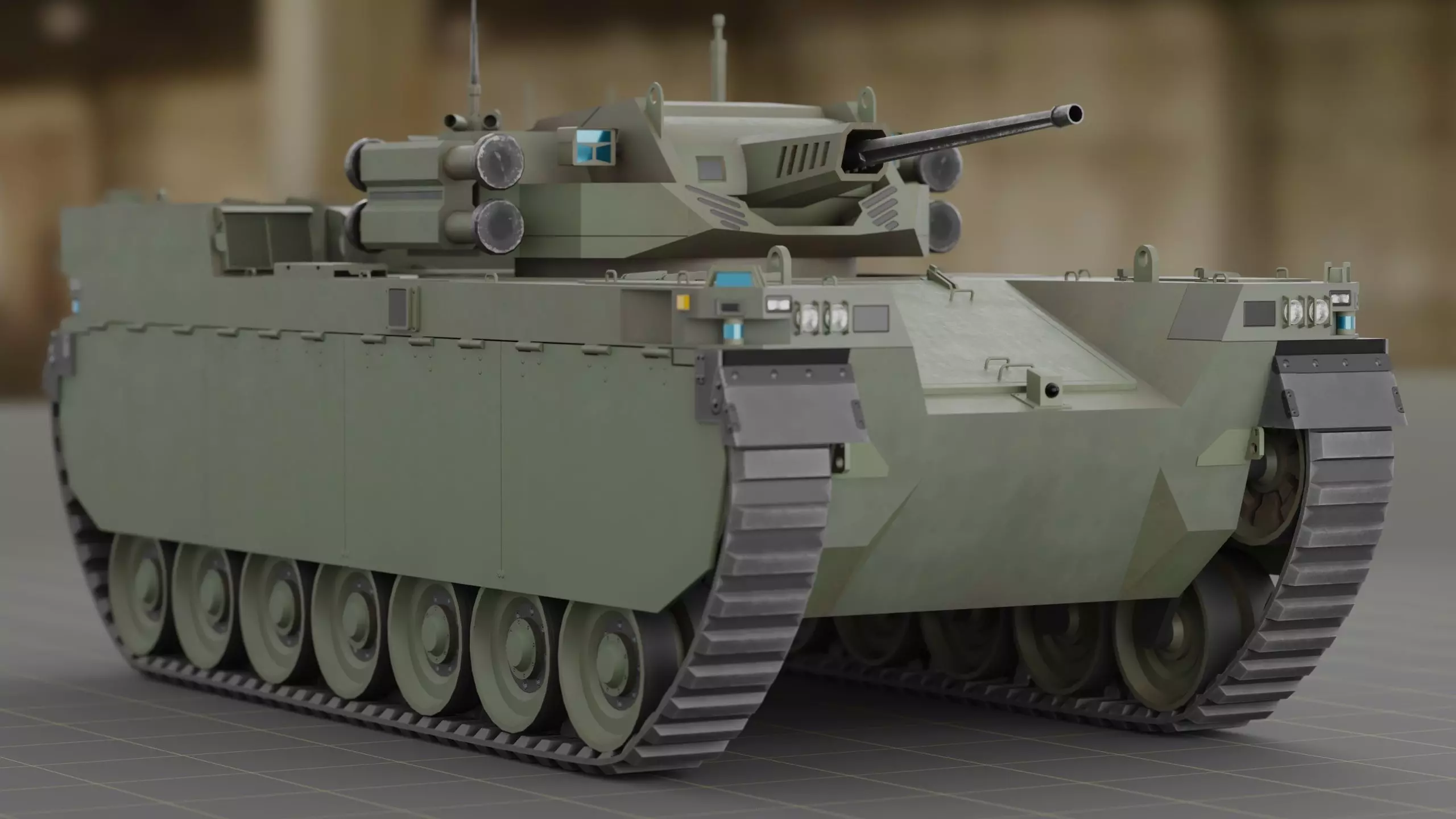 Type-X Tank - Milrem Robotics Low-poly 3D model_0