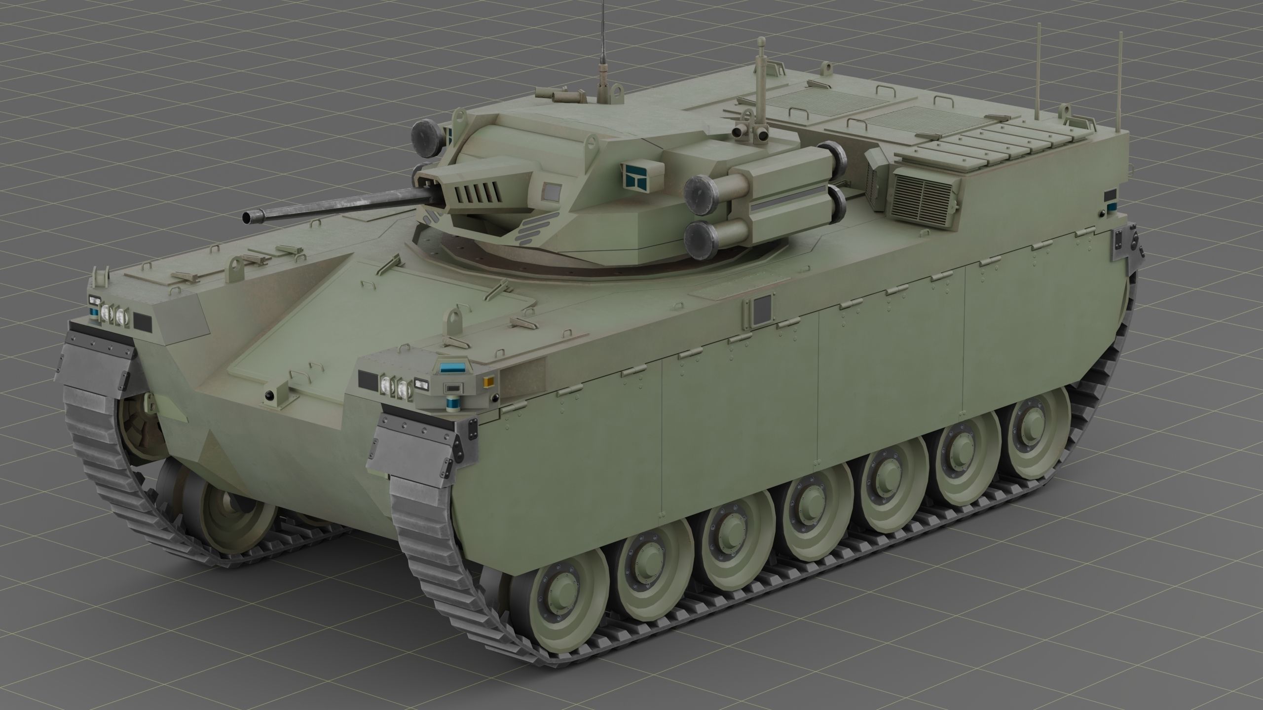 Type-X Tank - Milrem Robotics Low-poly 3D model_1