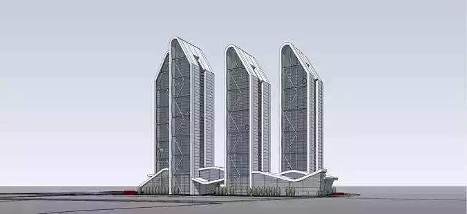 SU model of modern high-rise office building