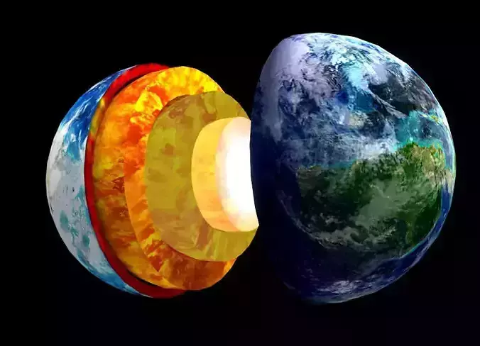 Crust mantle earth profile geocentric decomposition