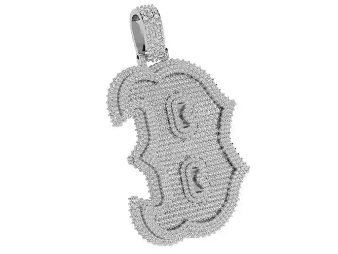 B Letter Pendant 4233