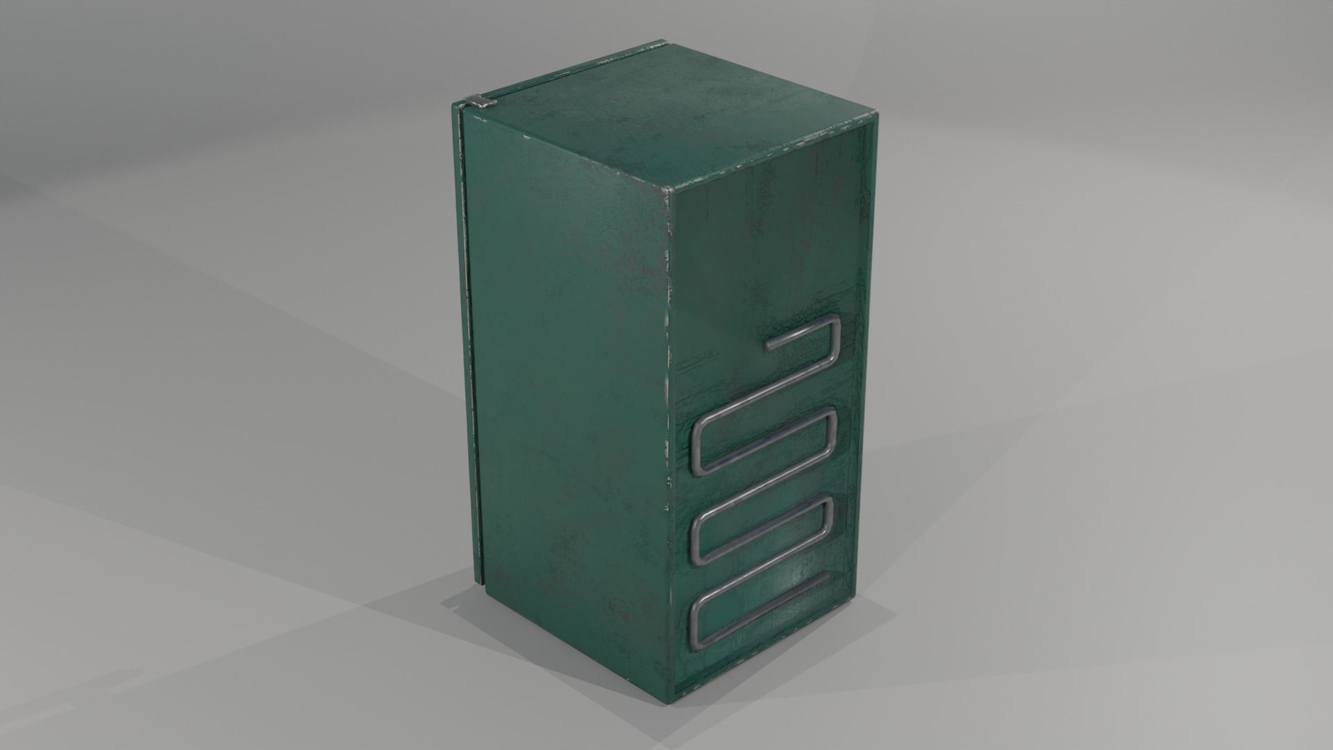 Old Refrigerator Low-poly 3D model_5