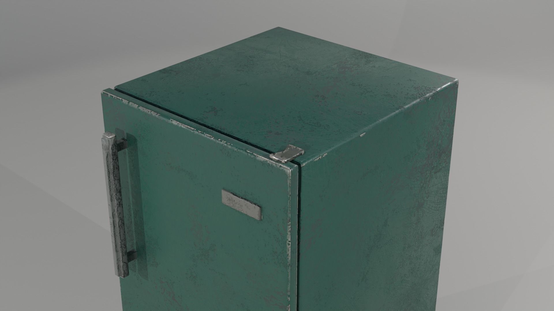 Old Refrigerator Low-poly 3D model_4