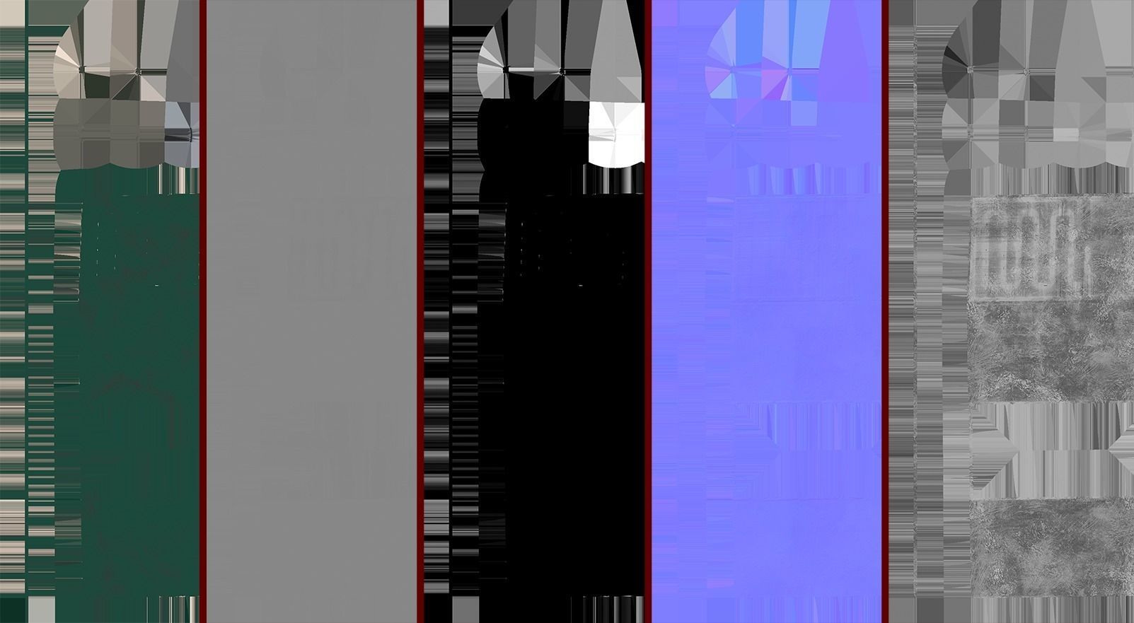 Old Refrigerator Low-poly 3D model_9