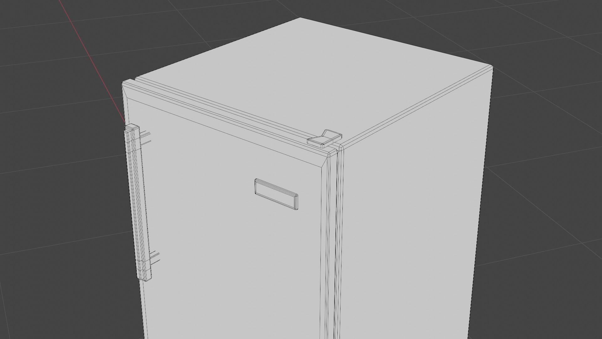 Old Refrigerator Low-poly 3D model_7