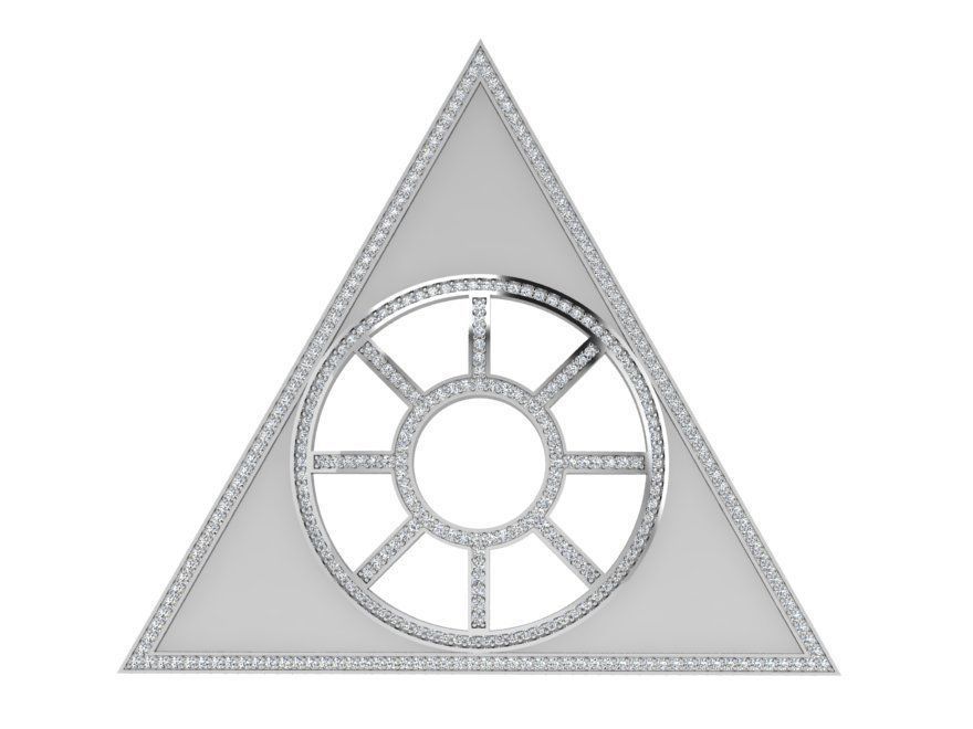 Triangular Pendant 4234 3D print model_2