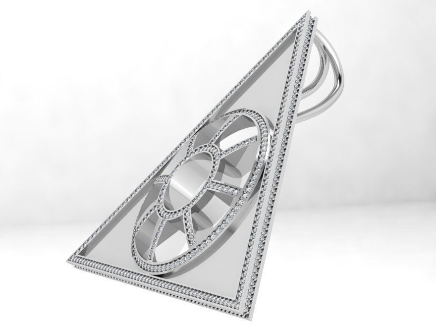 Triangular Pendant 4234 3D print model_3