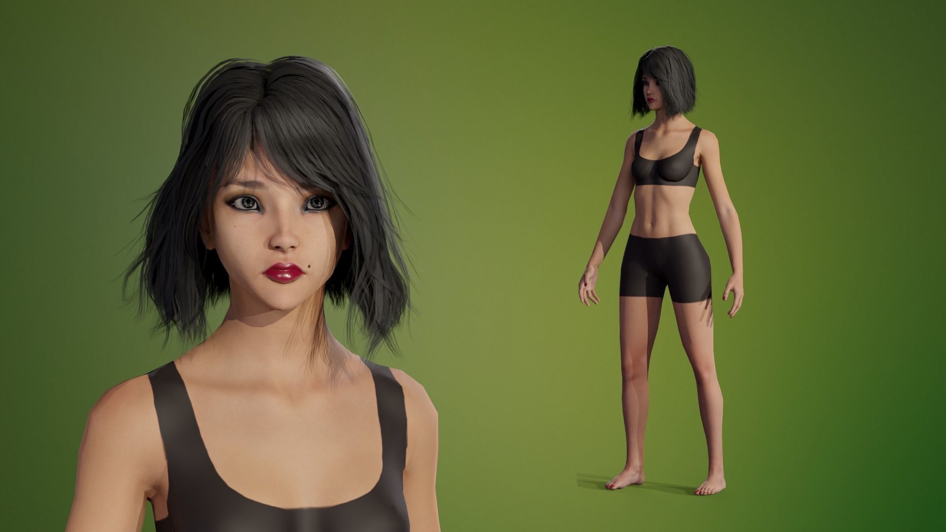 GIRL BASE MESH Low-poly 3D model_4