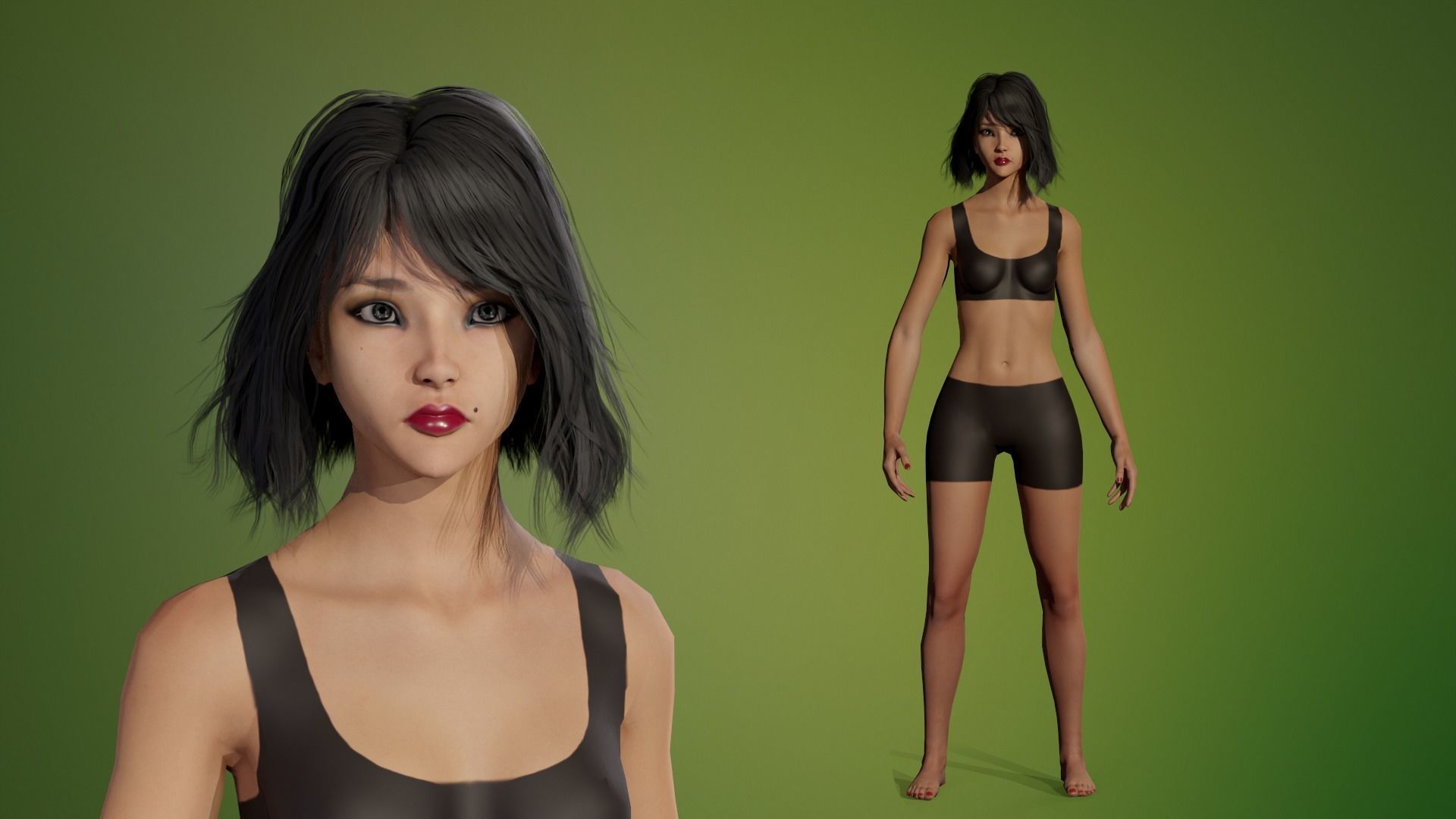GIRL BASE MESH Low-poly 3D model_2