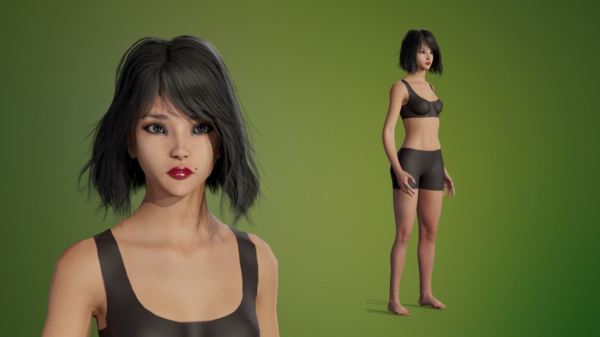GIRL BASE MESH Low-poly 3D model_5