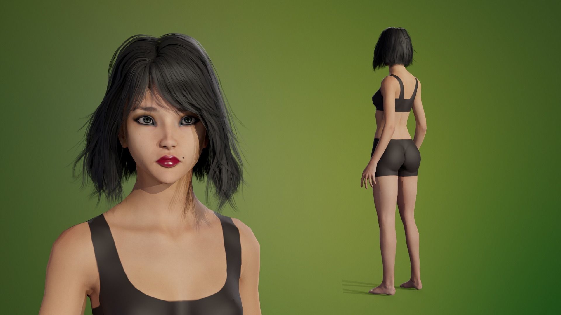 GIRL BASE MESH Low-poly 3D model_3
