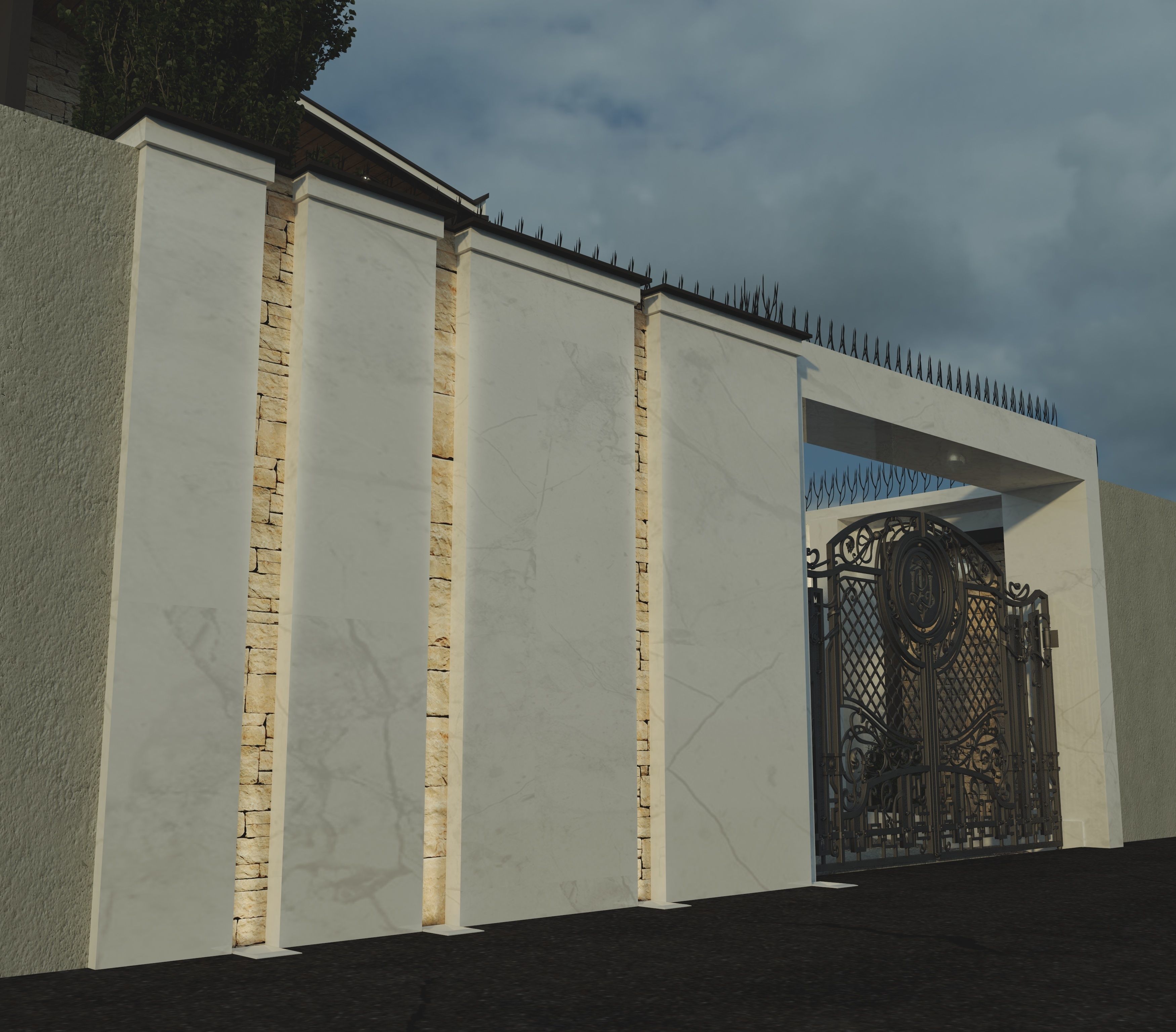 Neoclassical Villa 3D model_6