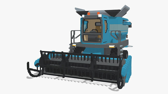 Voxel Harvester Low-poly 3D model