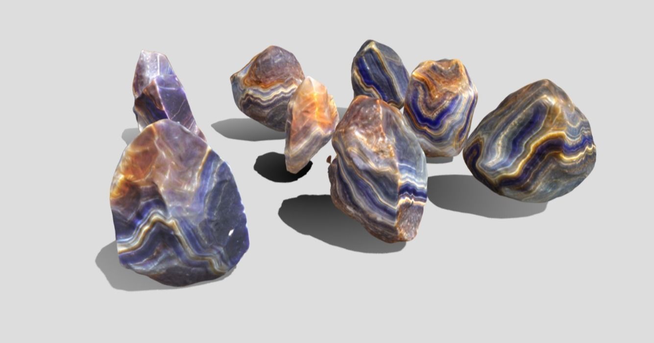 Agate MEGA Crystal Rock Collection 3D model_7