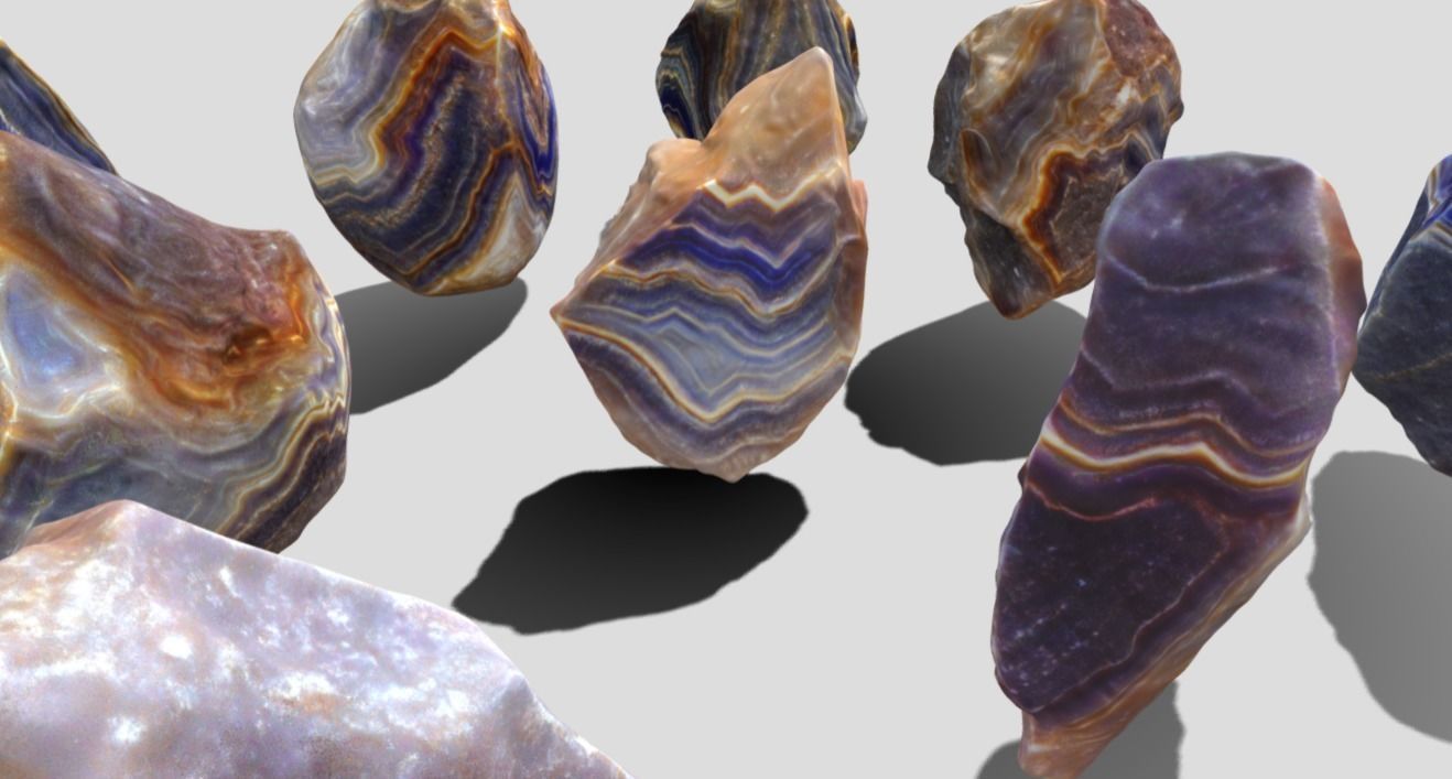 Agate MEGA Crystal Rock Collection 3D model_6